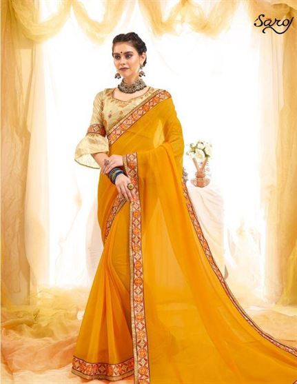  Anjali vol 3 by saroj  georgette party wear sarees catalogue 
