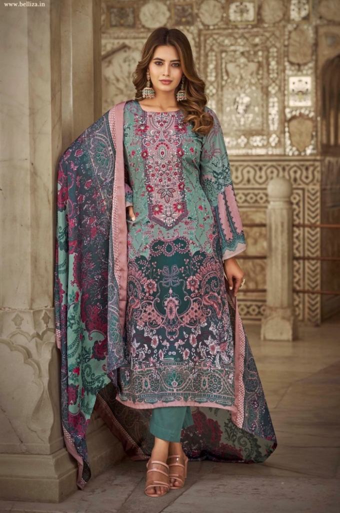 Belliza Nooriyat Pure Crepe Embroidery Dress Material Collection