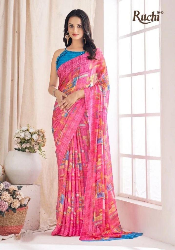 Casual Wear Ruchi Aahana Vol 3 Beautiful Printed Chiffon Sarees