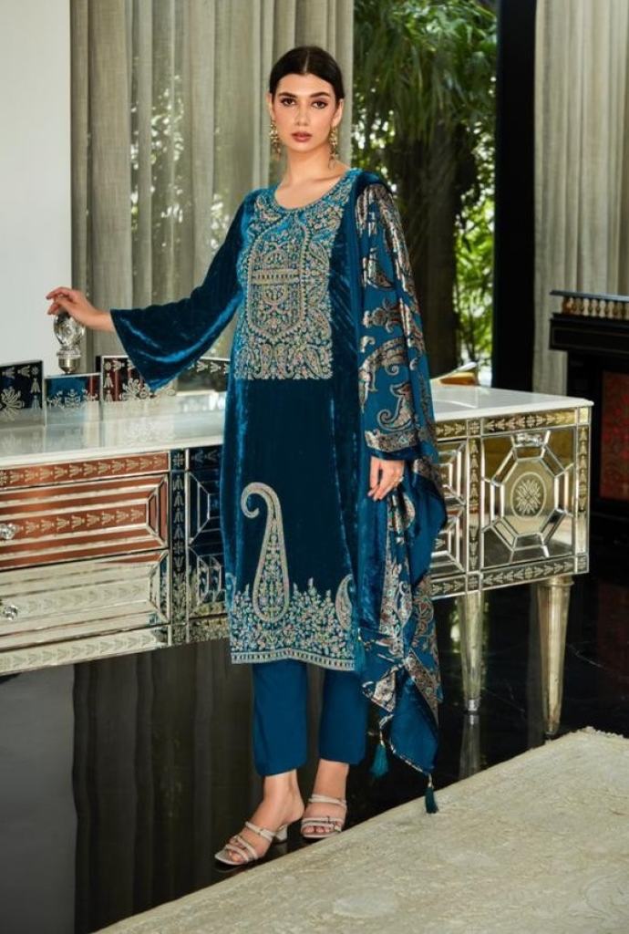 Gull Jee Murad Exclusive Wear Velvet Embroidery Salwar Suits Collection