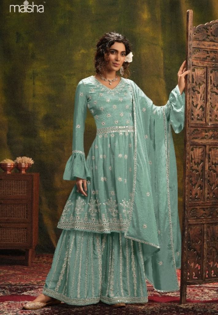 Maisha Sironah  Chinon  Embroidery Beautiful Designer Salwar Suits Collection