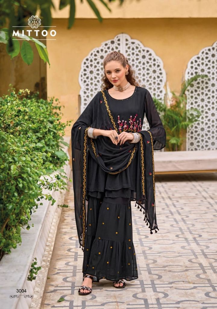 New Presenting Mittoo Sajda Gorgeous Georgette Palazzo Suit Collection