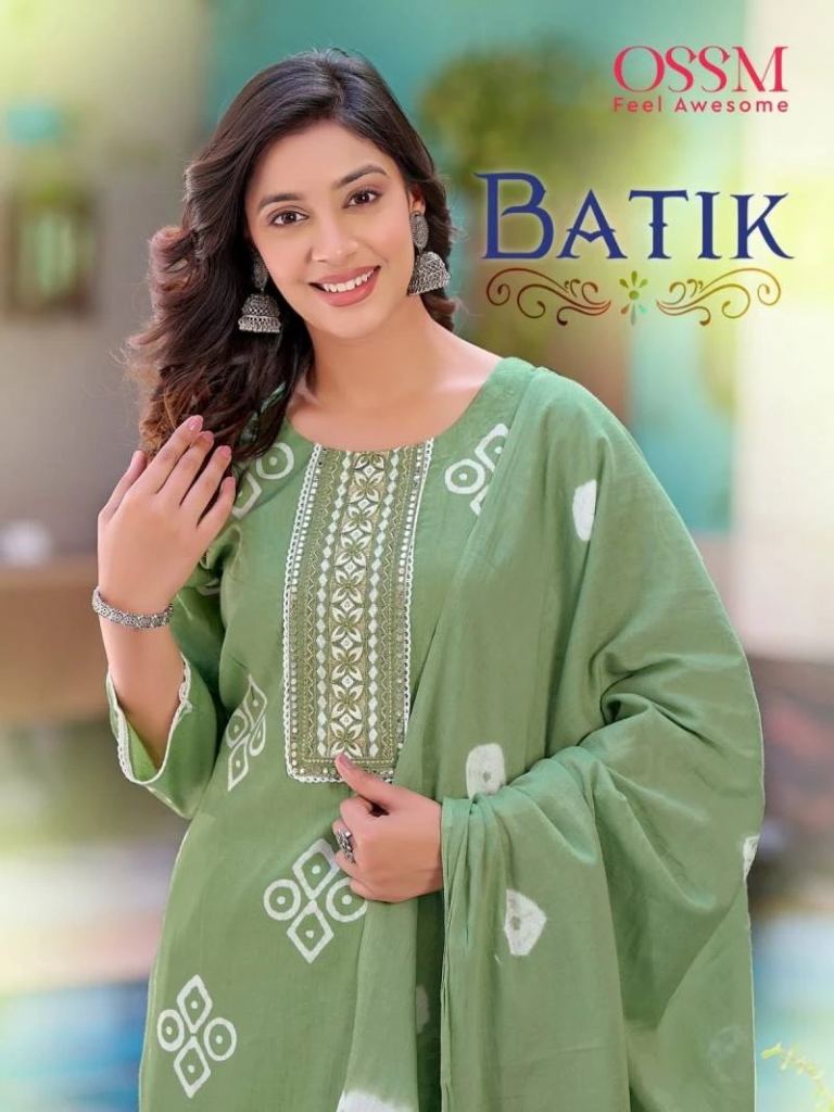 Ossm Batik Cotton Batik Printed Casual Wear Salwar Suit 