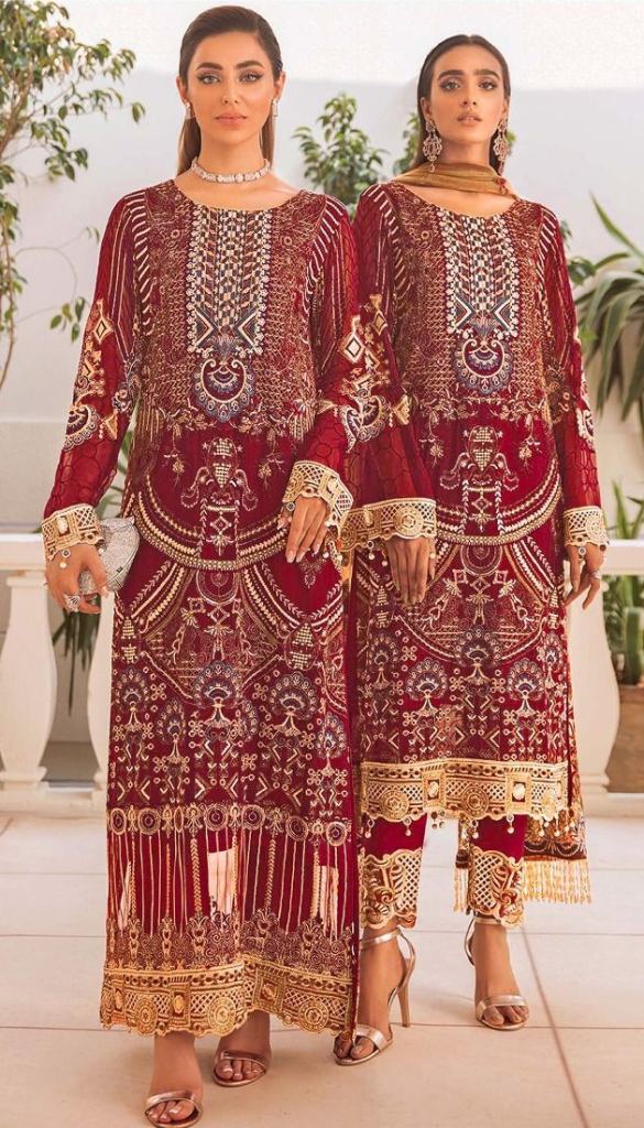 Rinaz Ramsha vol  12 Designer Georgette Embroidery Pakistani Suit catalog 