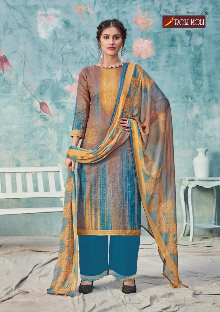 Roli Moli presents  Silky Cotton  vol 2 Designer Dress Material Collection