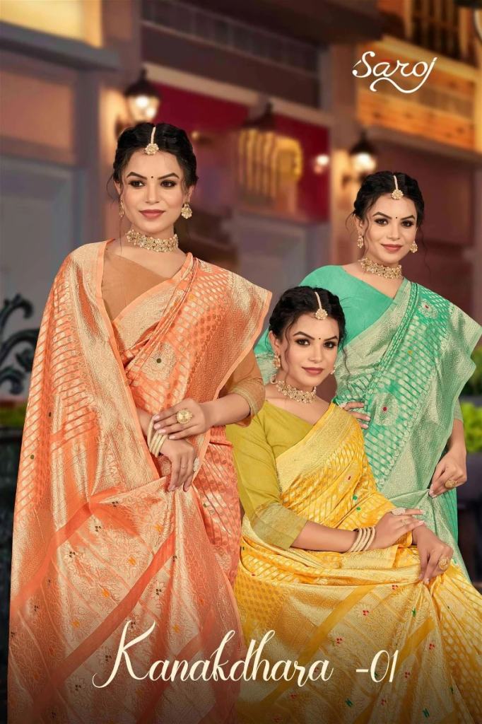 Saroj Kanakdhara Vol 1 Soft Cotton Sarees For Ladies