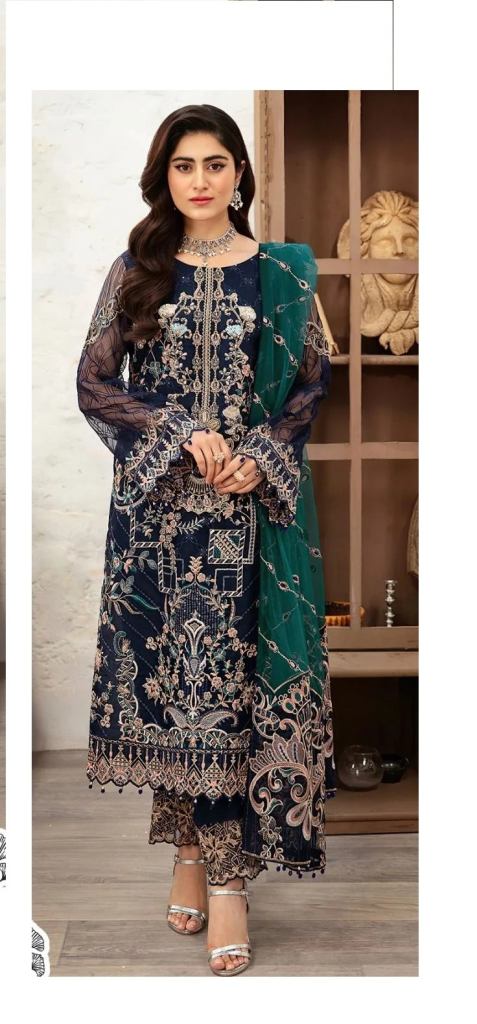 Zaha 10272 Georgette Pakistani Designer Dress Material 
