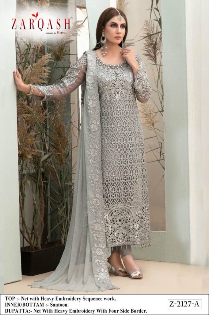 Zarqash Maria 2127 Net Embroidery Pakistani Suits Collection
