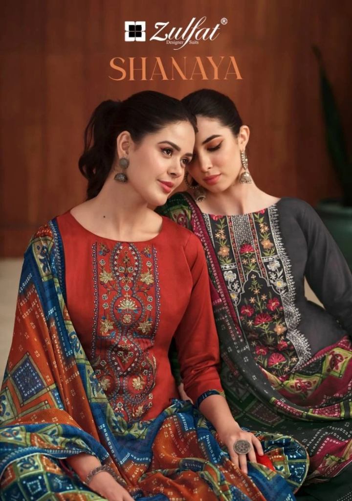 Zulfat Shanaya Vol 2 Cotton Printed Embroidery Casual Wear Dress Material 