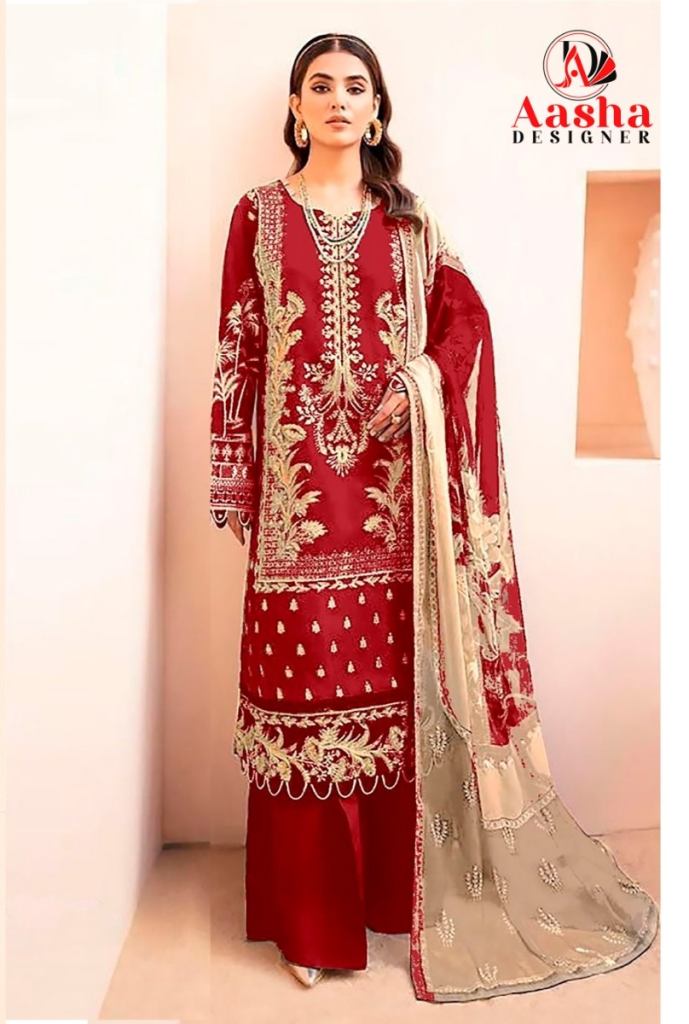 Aasha 1065 A And D Cotton Dupatta Pakistani Suit