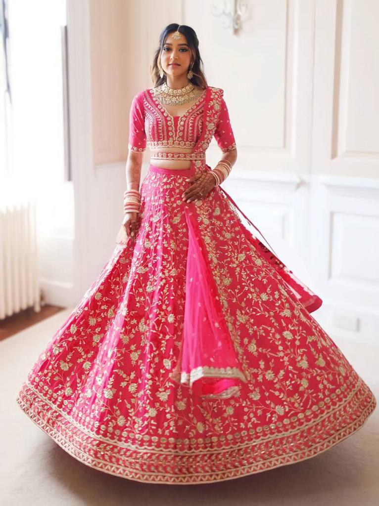 Af 4149 Designer Pink Zari Satin Silk Lehenga Choli
