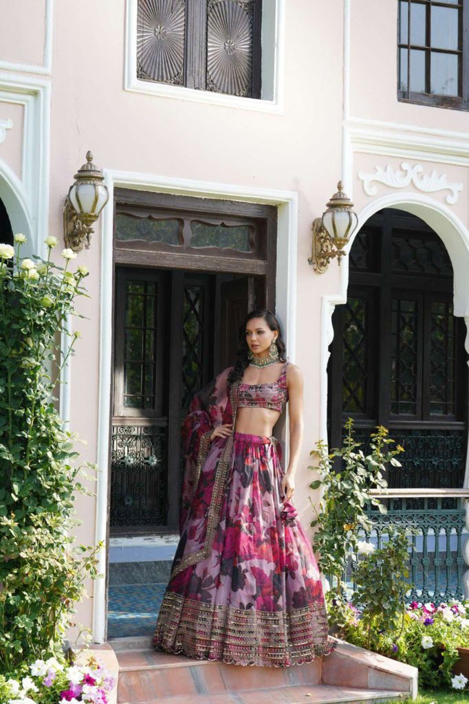 Af 5049 Designer Organza Lehenga Choli