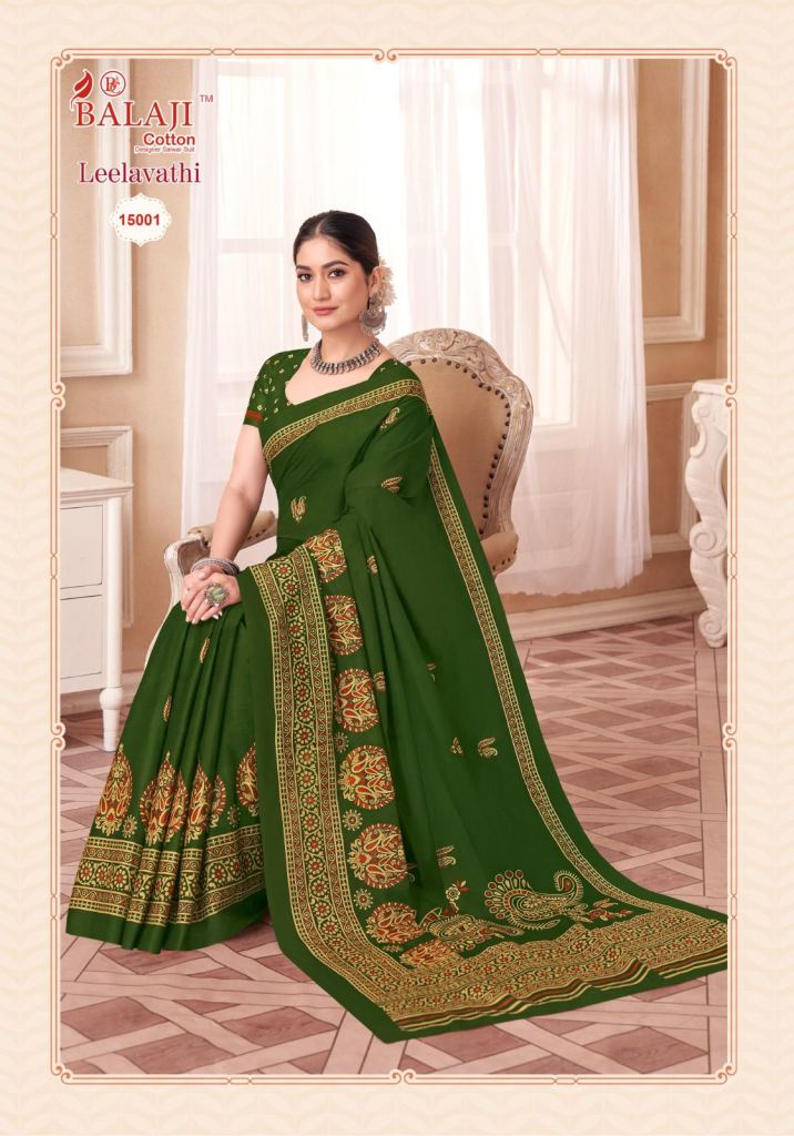 Balaji Leelavathi Vol 15 Printed Saree