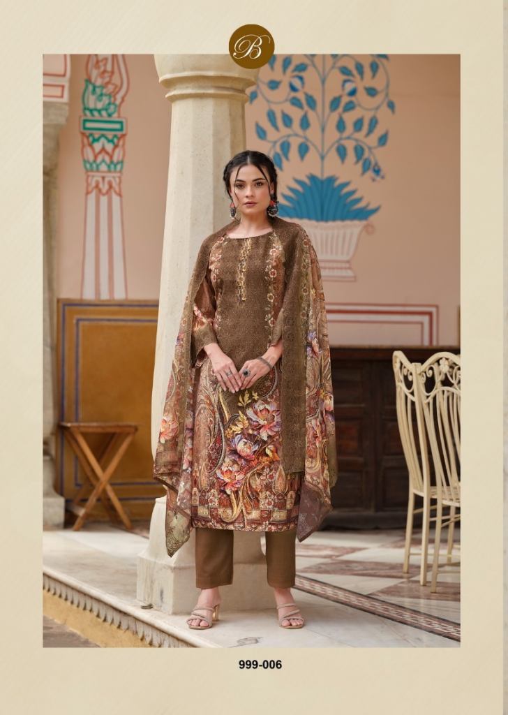 Belliza Nakkashi Digital Printed Dress Material