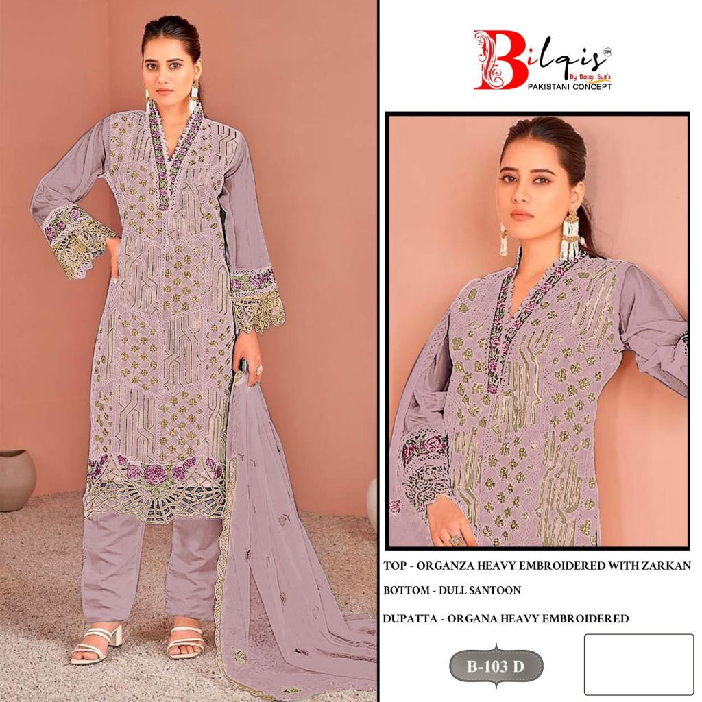 Bilqis B 103 A To D Pakistani Suits