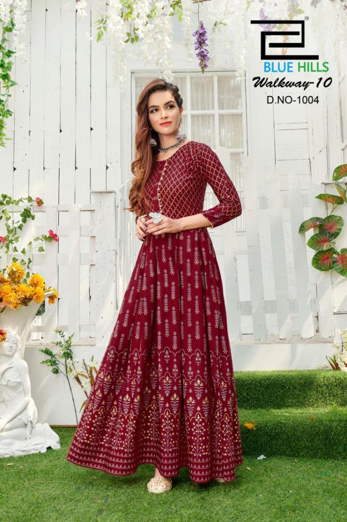 Blue Hills Walkway vol 10 Designer Long Kurti Collection