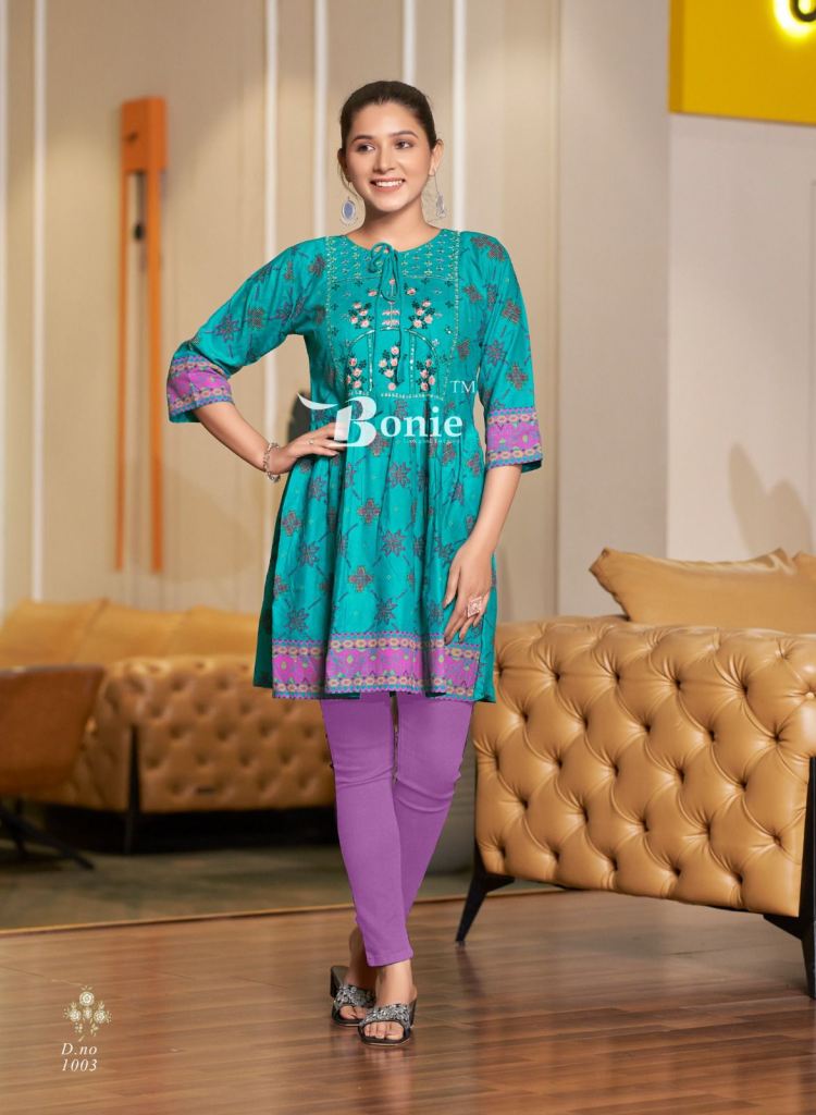 Bonie Nikki Rayon Printed Short Kurti