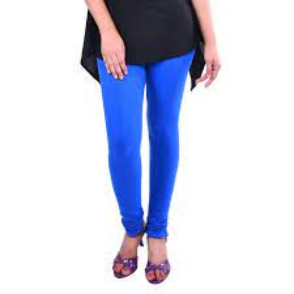 Solid Black Ankle Length Leggings for Women by Go Colors