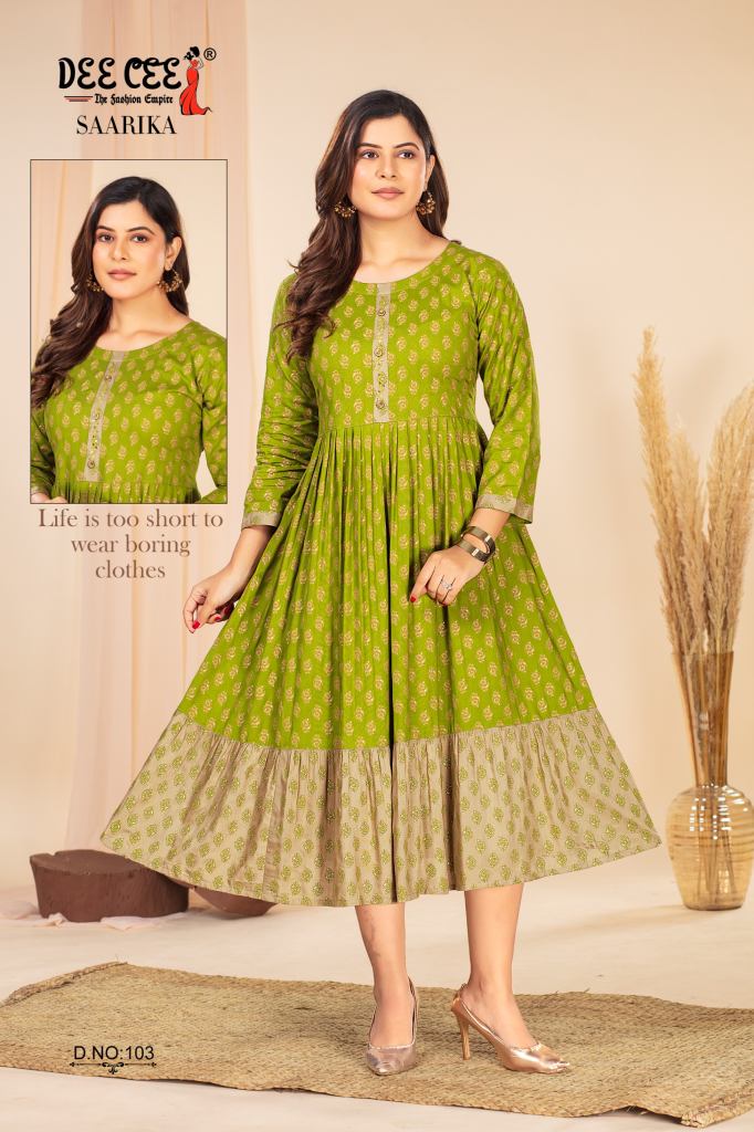 Deecee Saarika Rayon Plain Kurti 