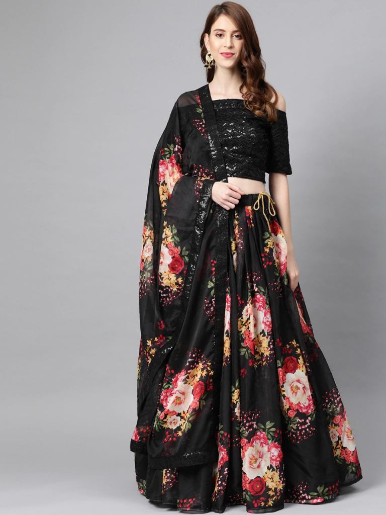 Buy Purple Embroidered Velvet Eid Lehenga With Velvet Choli Online -  LLCV02031 | Andaaz Fashion