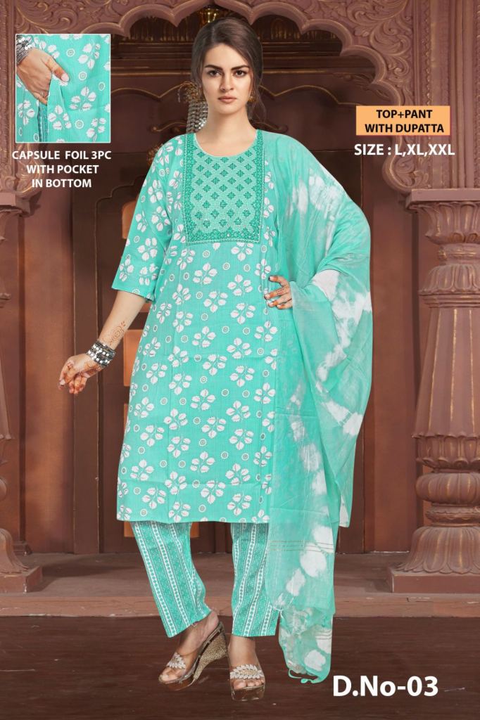 Ft Kiyansh Vol 4 Kurti Bottom With Dupatta