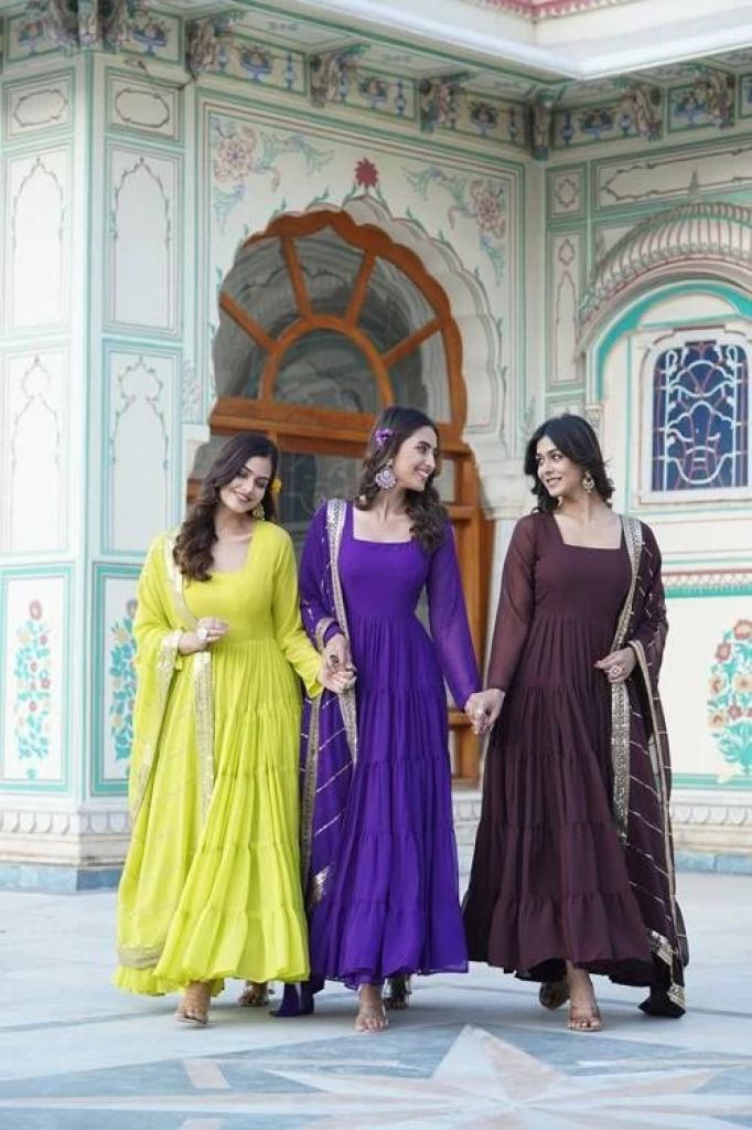 Net Front Slit Wedding Wear Abaya Style Anarkali Suit, 3/4 Sleeve at Rs  2895 in Surat