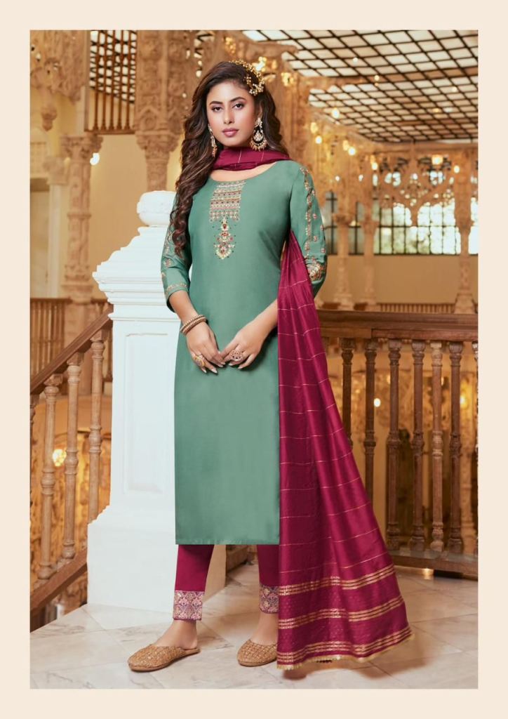 Kaasbee Shanvi Trending Ready Made Kurti Pant With Dupatta Collection