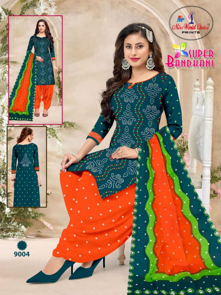 Miss World Super Bandhani Vol 9 Printed Dress Material