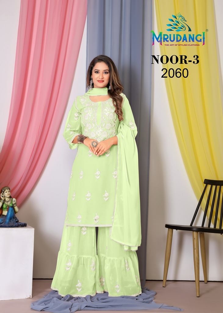 Mrudangi Noor 3 Kurti Bottom With Dupatta