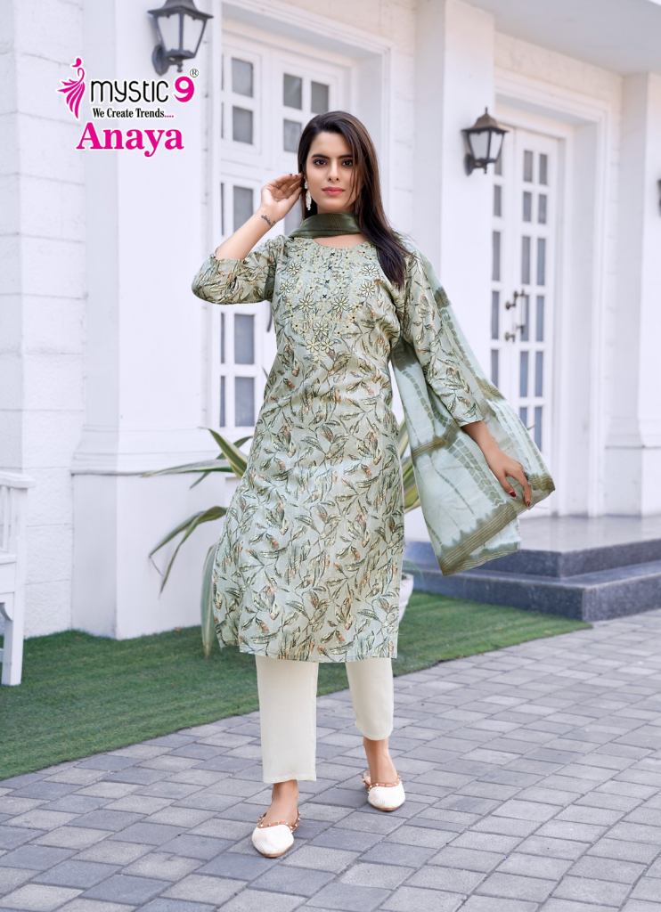 Mystic 9 Anaya Vol 1 Printed Kurti Bottom With Dupatta