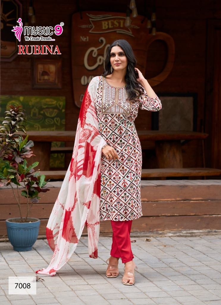 Mystic 9 Rubina Vol 7 Kurti Bottom With Dupatta