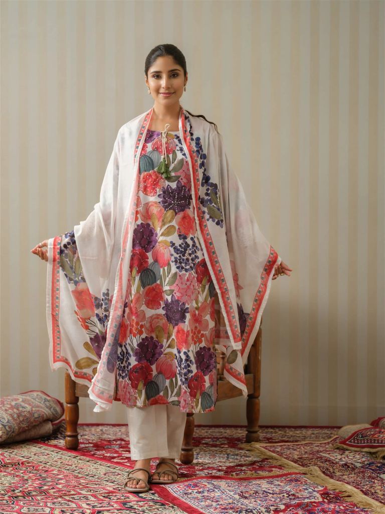 Cambric Cotton Casual Wear Kurti Set :Indira 23210