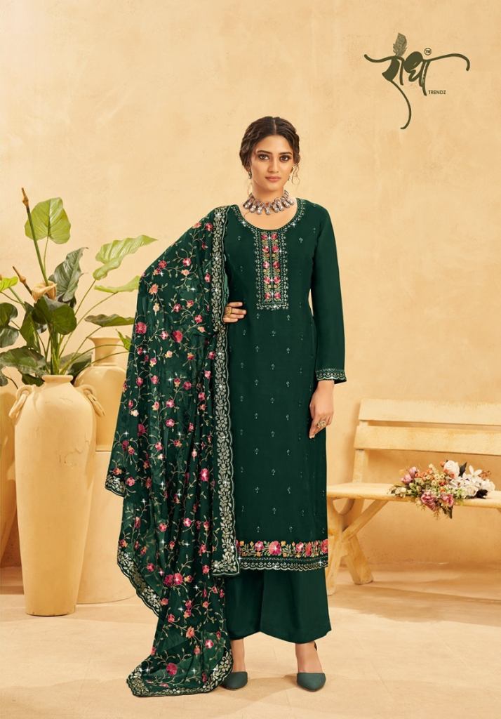 Radha Kesariya Organza Embroidered Pakistani embroidered suits