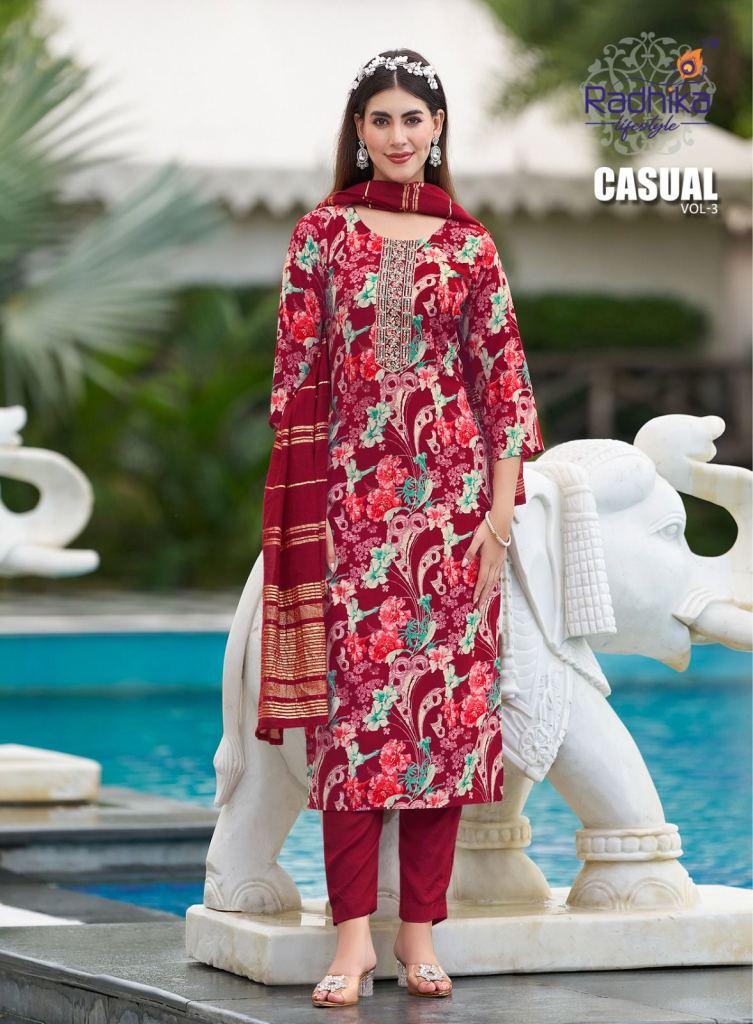 Radhika Casual Vol 3 Kurti Pant With Dupatta