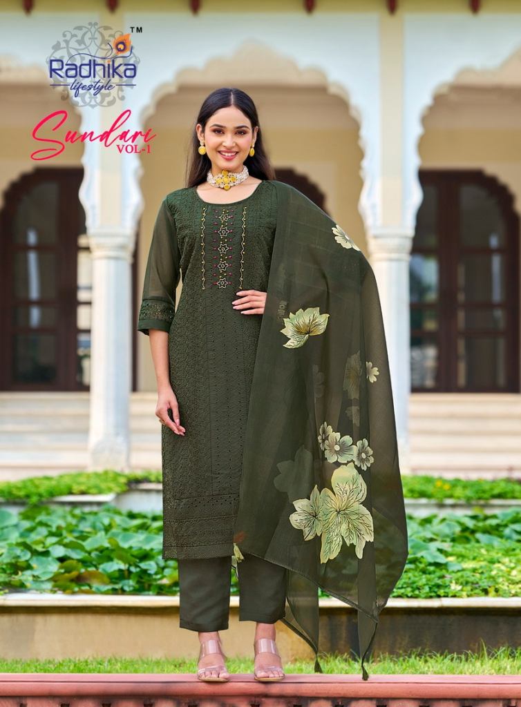 Radhika Sundari Vol 1 Fancy Kurti Pant With Dupatta