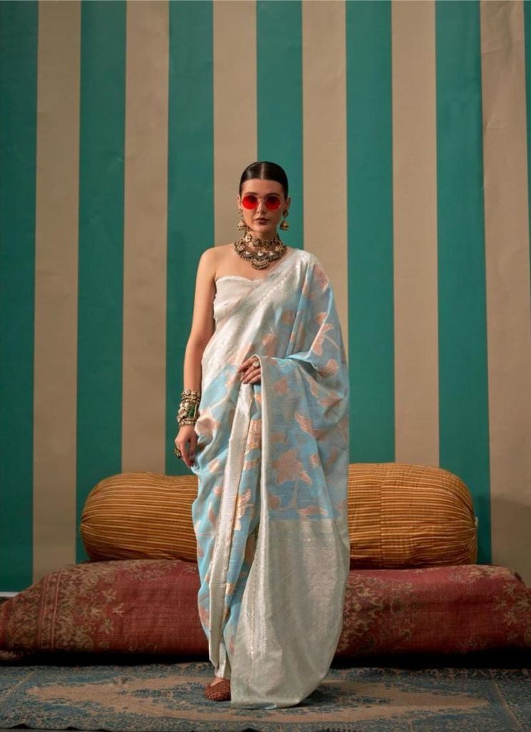 Rajbeer Kapri Linen Handloom Weaving Saree