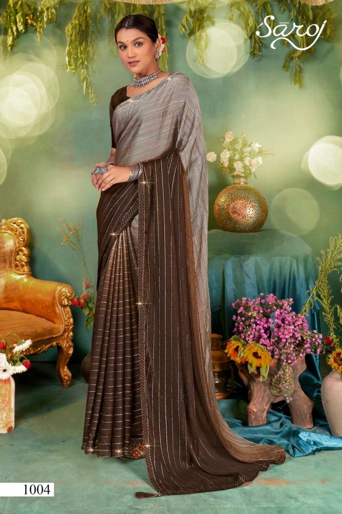 Buy Saroj Dream Girl Party Wear Swarovski Heavy Saree Collection.