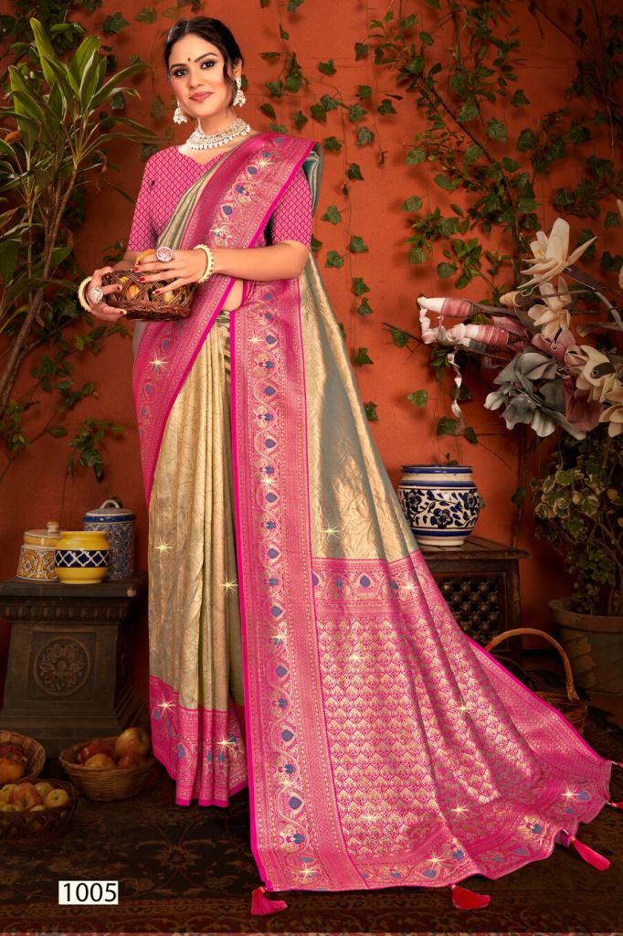 Saroj Shamaa Tissue Swarovski Vol 2 Saree