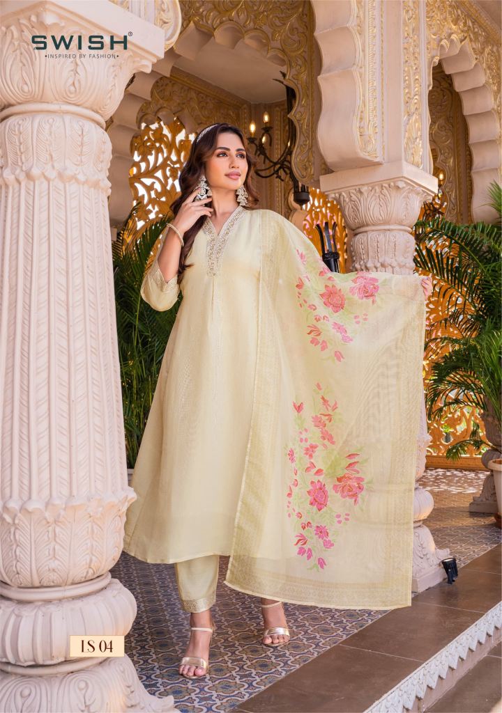 Swish Label Swish Tissue Kurti With Bottom Dupatta 