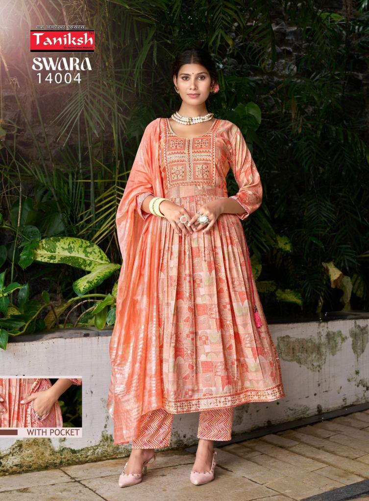 Taniksh Swara Vol 14 Kurti Bottom With Dupatta