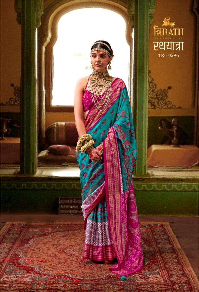 Trirath Rathyatra Mercerizer Saree