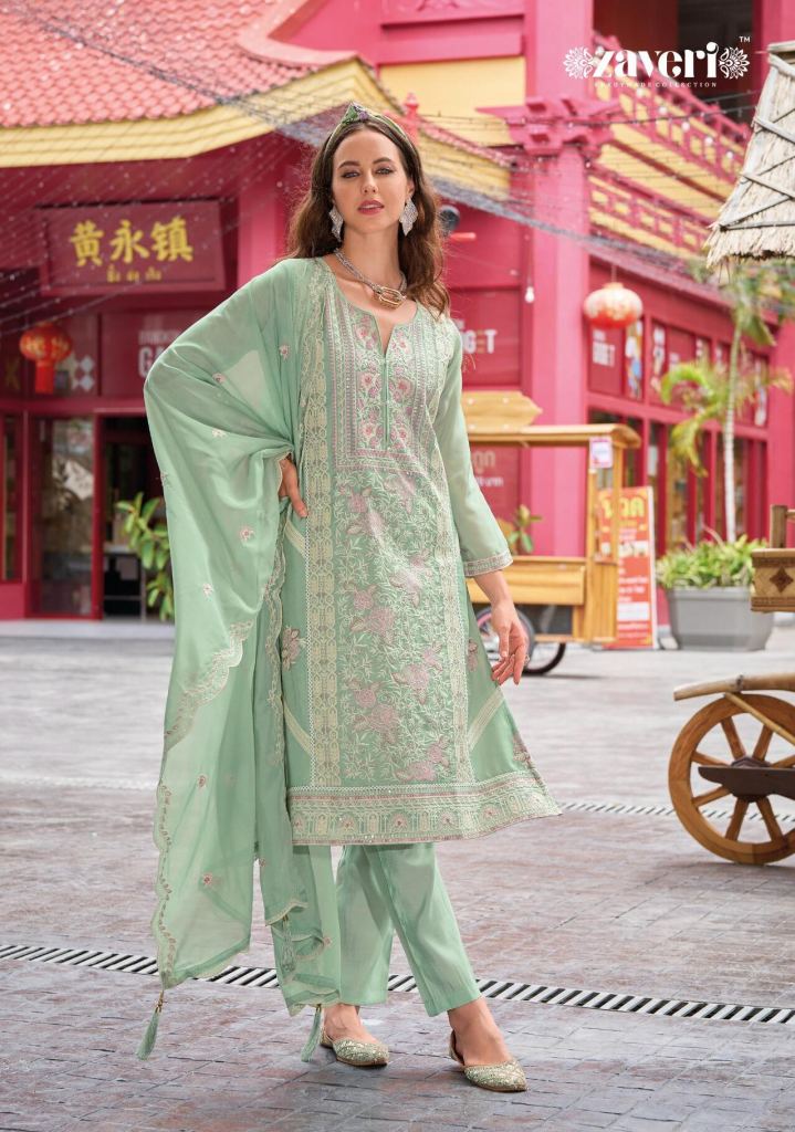 Zaveri Alvina Soft Blooming Organza salwar kameez