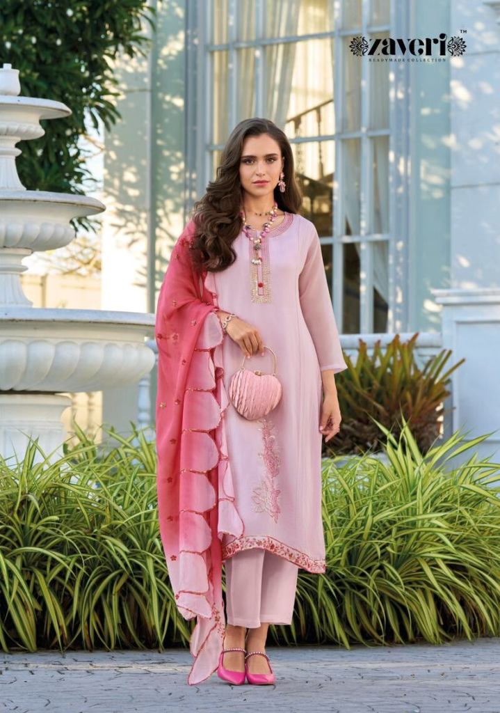Zaveri Jiya Organza Embroidered Dress Material